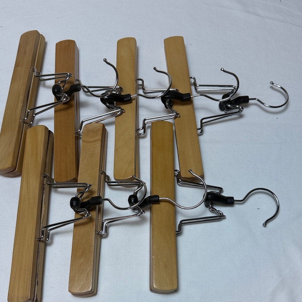 Wooden Hangers with Metal Clips